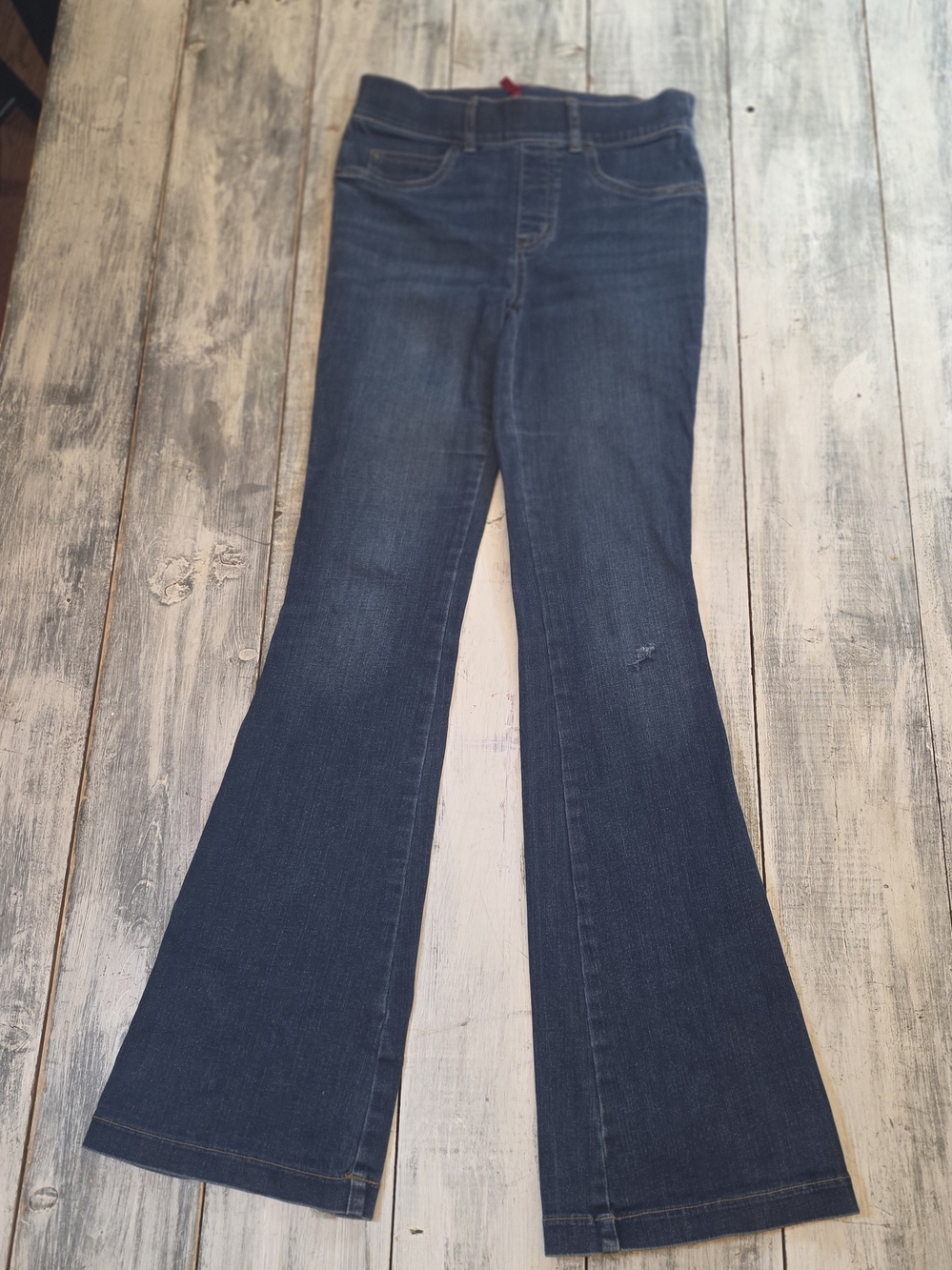 SPANX Women's Dark Blue Flare Jeans - Stretch Denim sz XS